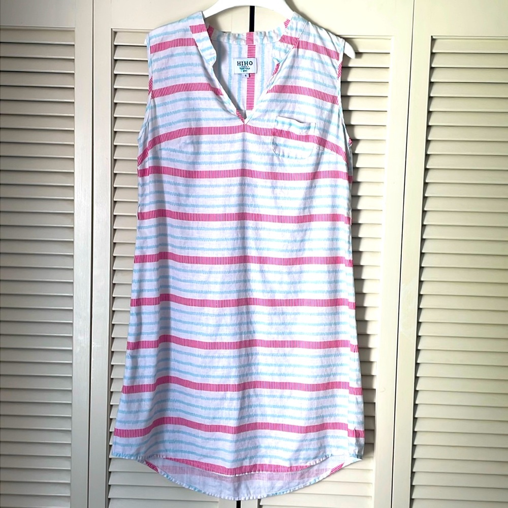 HIHO linen stripe sleeveless dress, Sz small